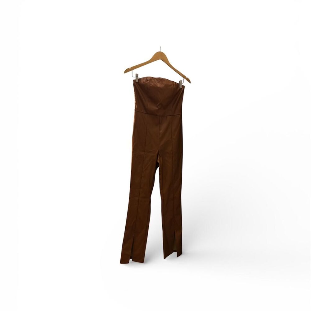 Bebe Vegan Leather Jumpsuit